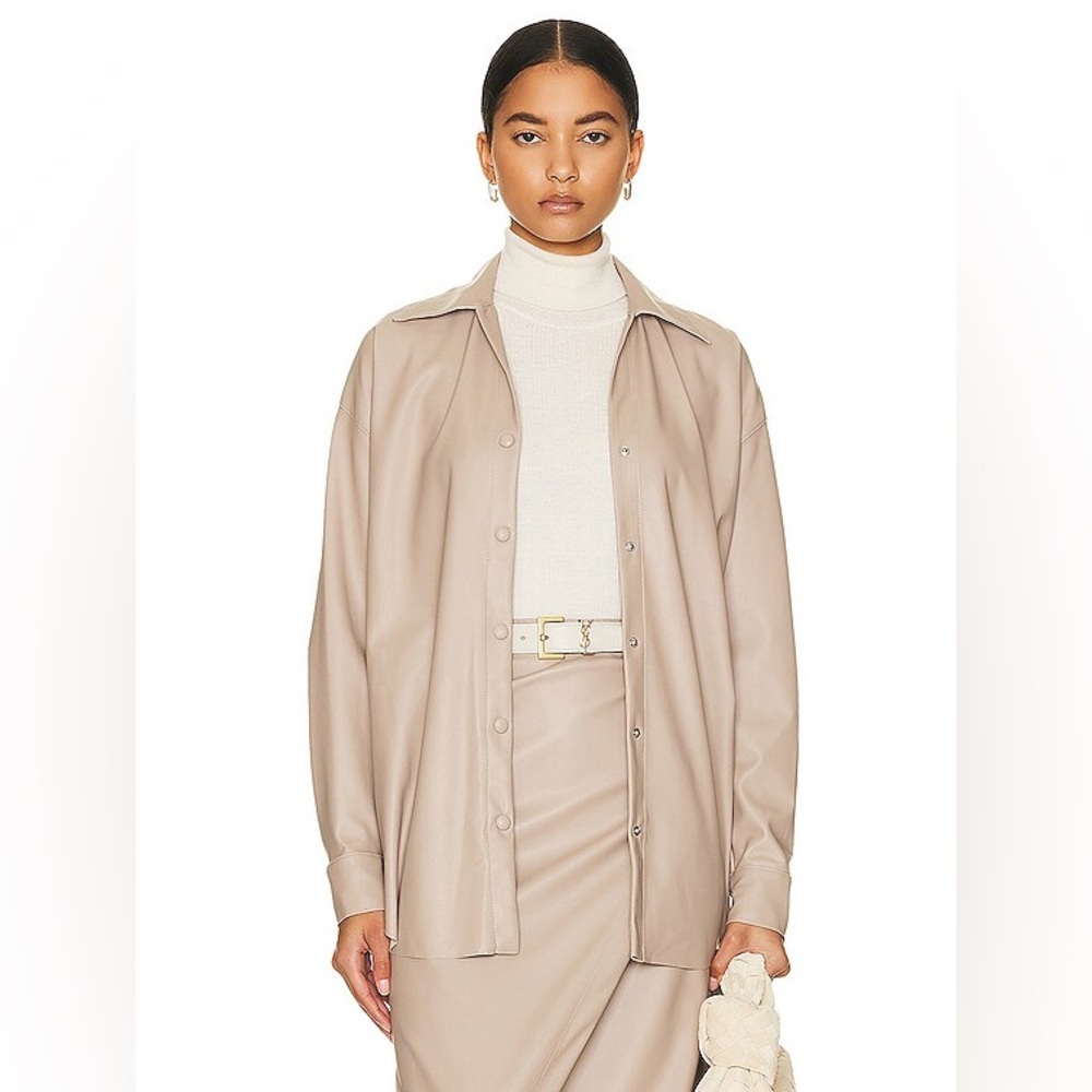 Enza Costa - Vegan Leather Shirt Jacket - Size XS